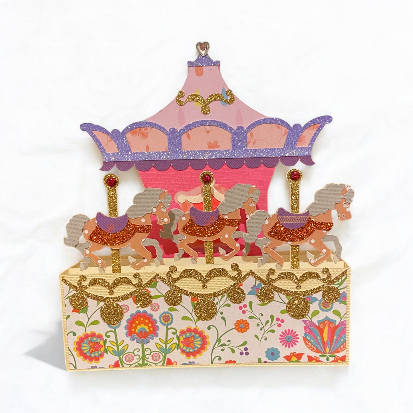 Horse carousel box card