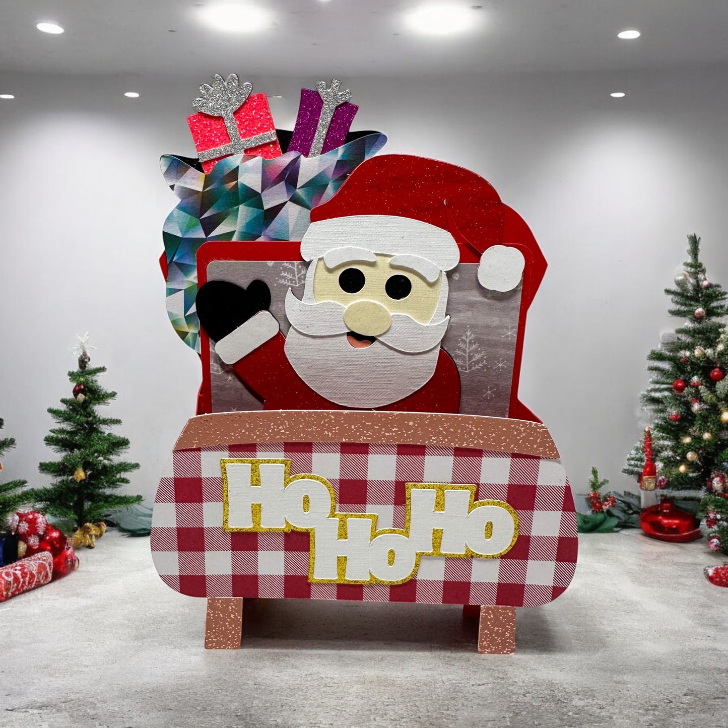 Santas sleigh box card