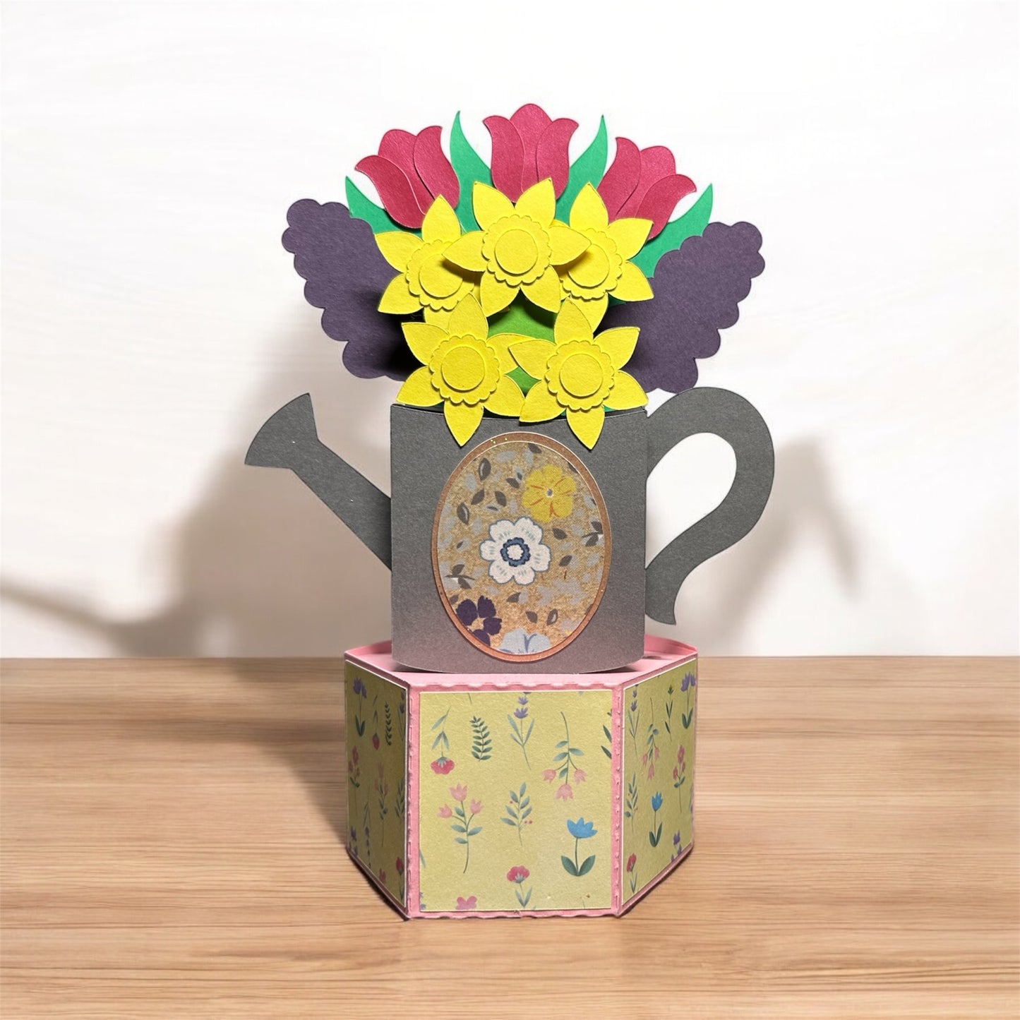 Flower pail pop up card