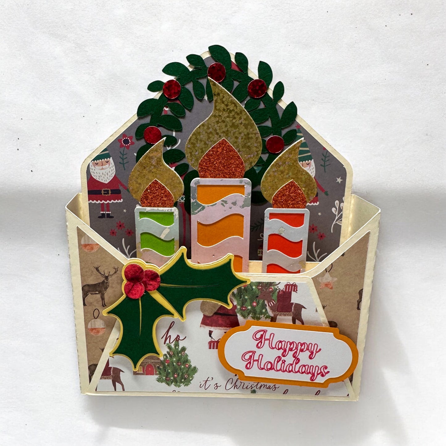 Christmas candles box card