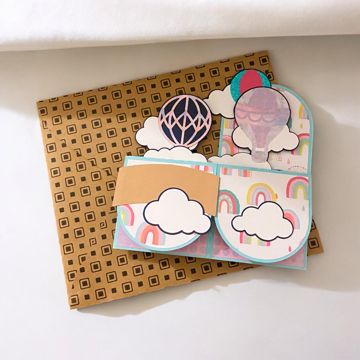 Hot air balloon box card