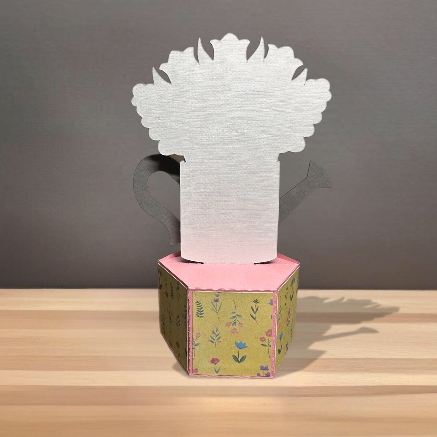 Flower pail pop up card