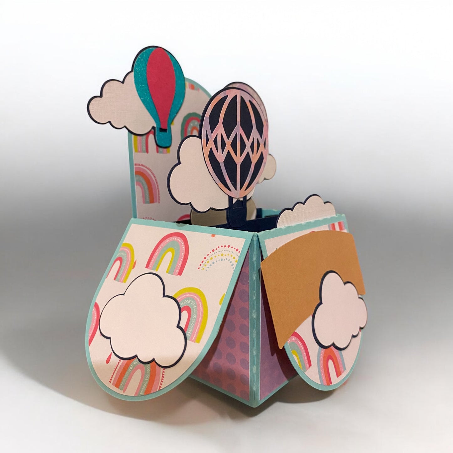 Hot air balloon box card
