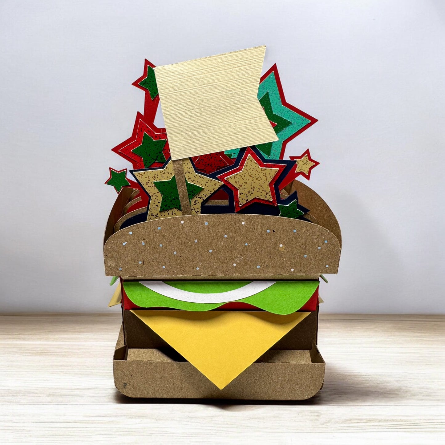 Cheese burger box card