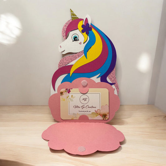 Unicorn gift card holder card