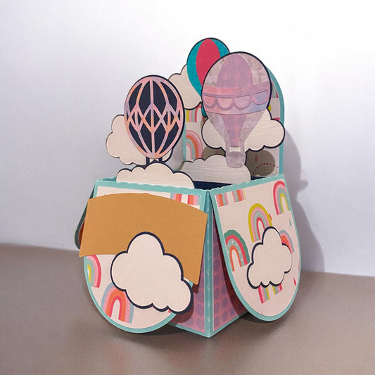 Hot air balloon box card