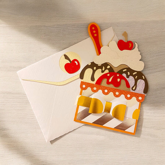 Ice-cream sundae gift card holder