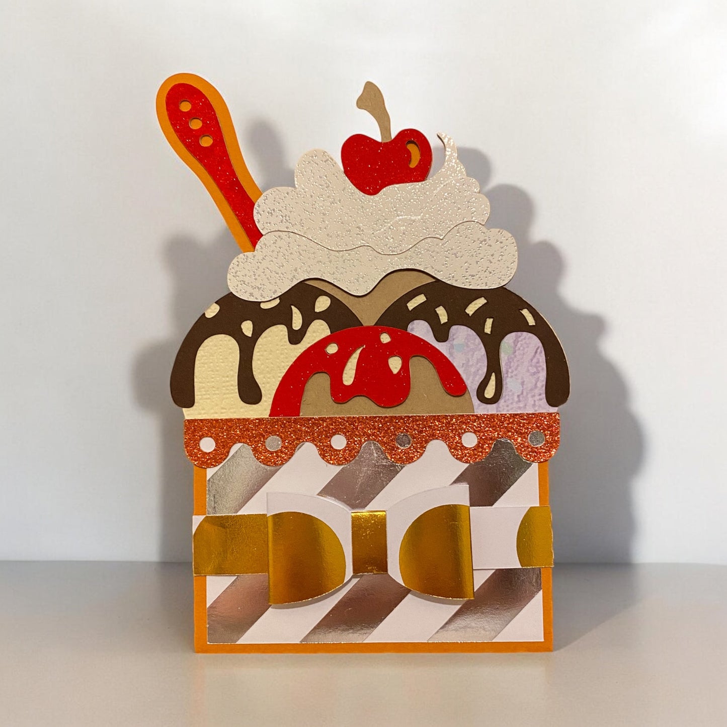 Ice-cream sundae gift card holder