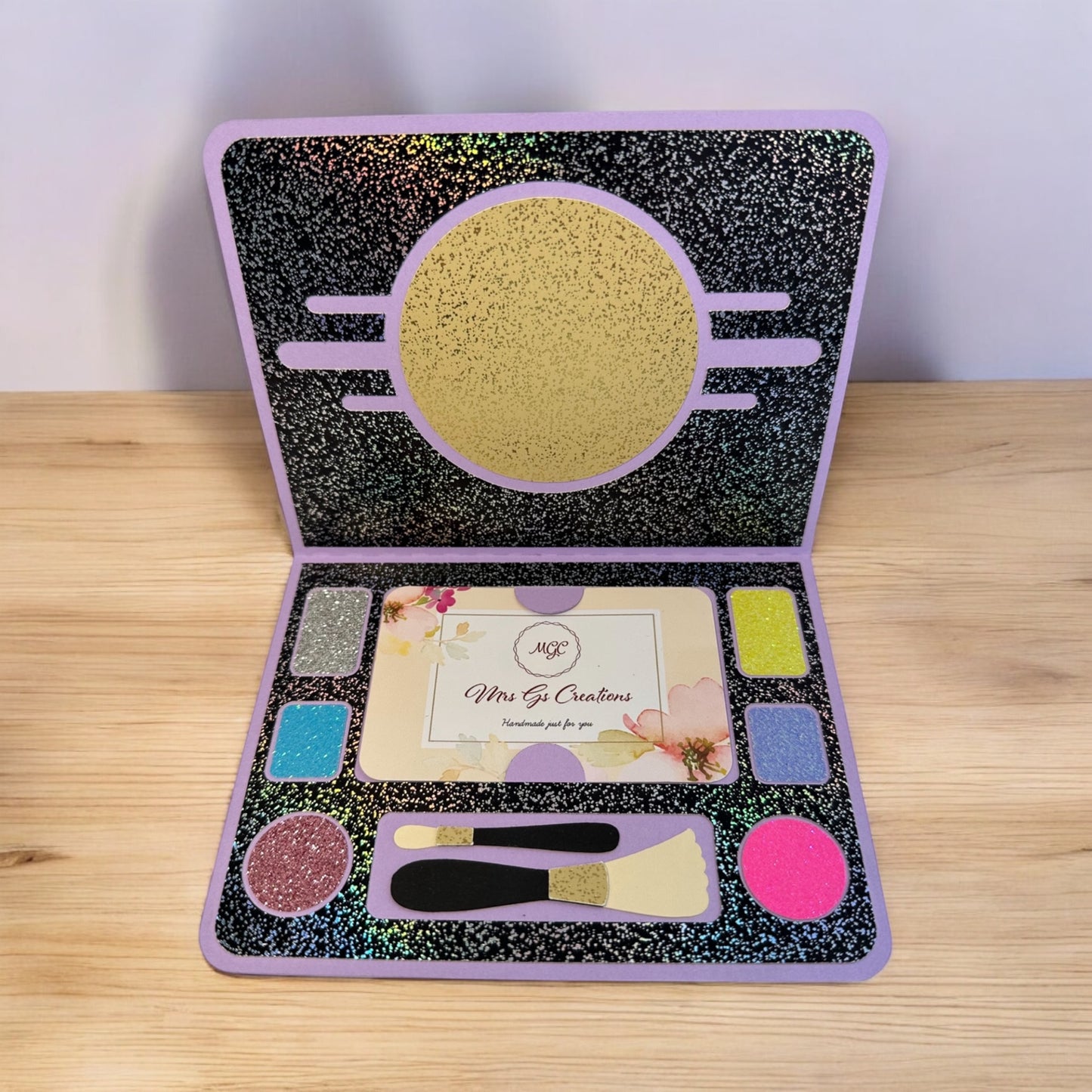 Make-up palette gift card holder