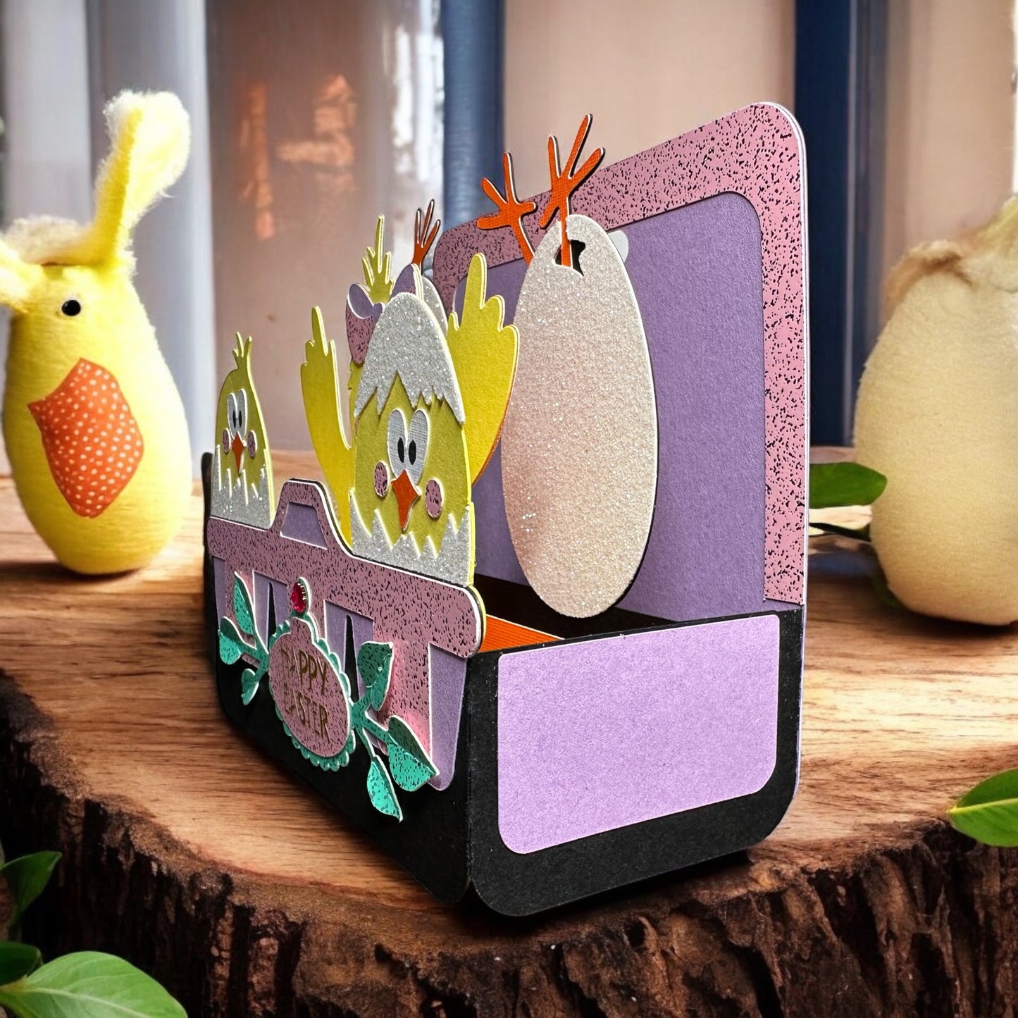 Easter chicks box card